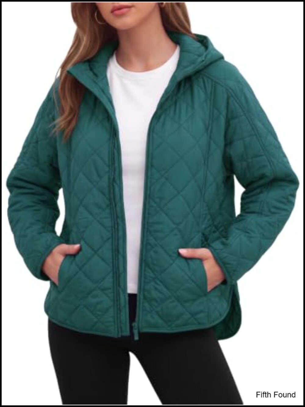 Women's Quilted Lightweight Hooded Warm Coat Zip Up Jacket